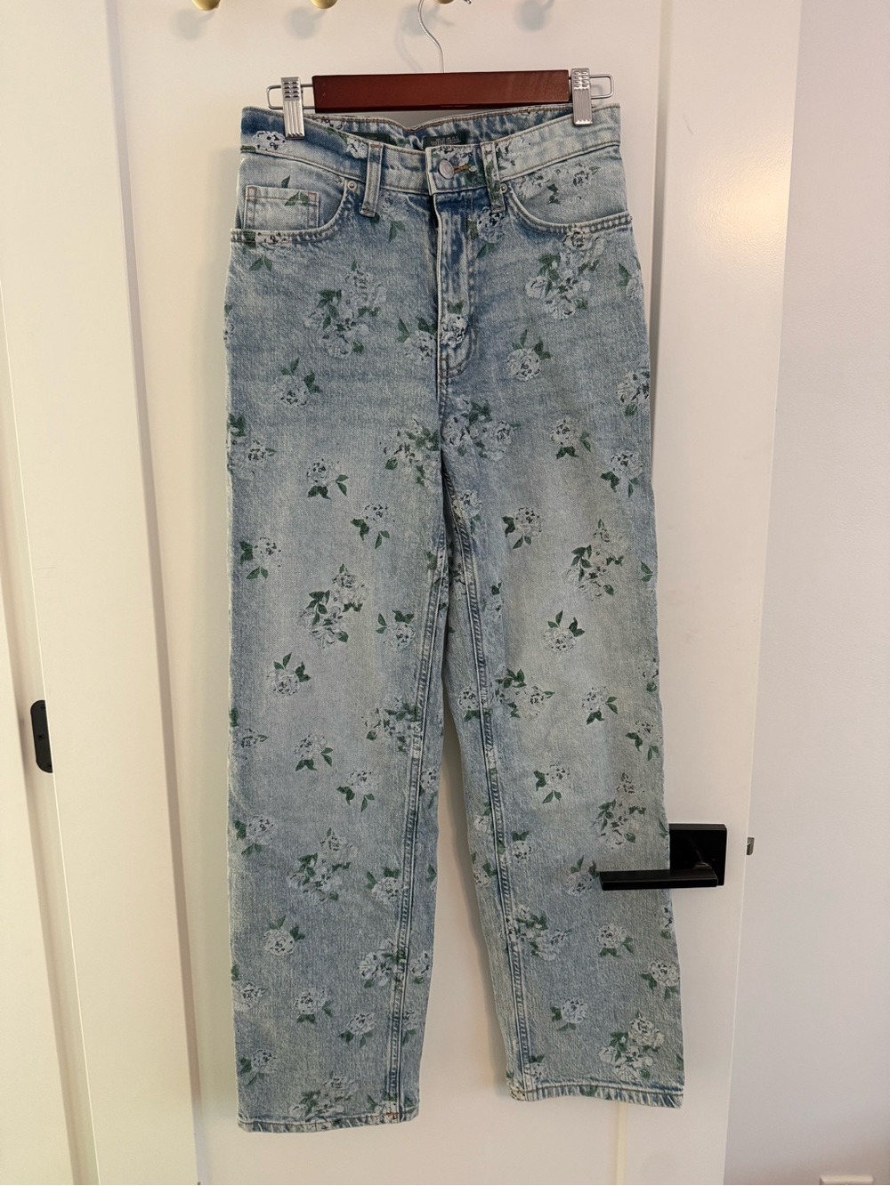 wild fable Light Blue Floral Straight Leg Jeans